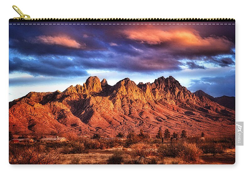 Color Image Zip Pouch featuring the photograph Organ Mountains by Diana Powell