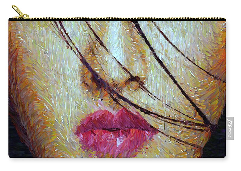 Rafael Salazar Carry-all Pouch featuring the mixed media Oriental Expression 0701 by Rafael Salazar