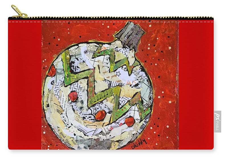 Christmas Zip Pouch featuring the painting Ornament by Phiddy Webb