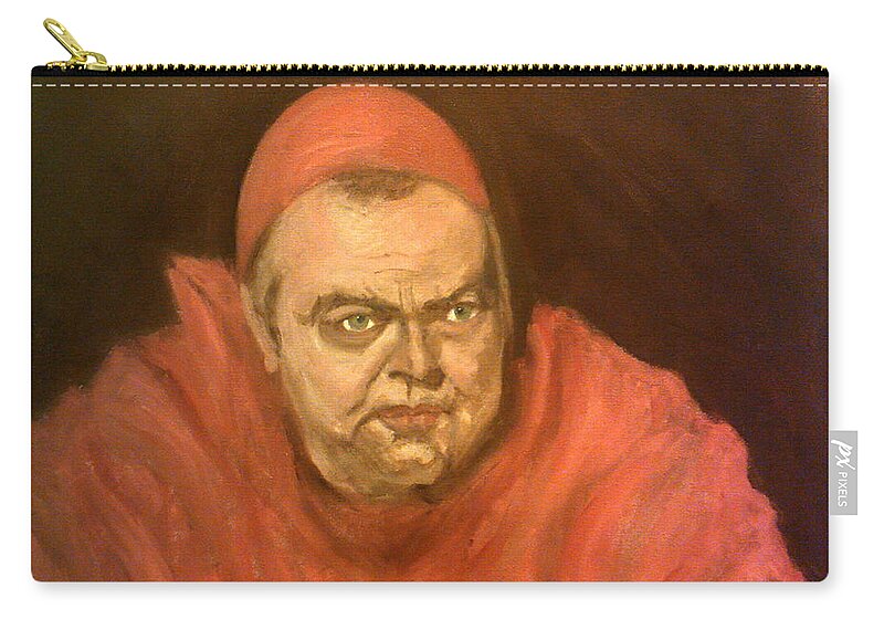 Orson Welles Zip Pouch featuring the painting Orson Welles As Cardinal Wolsey by Peter Gartner