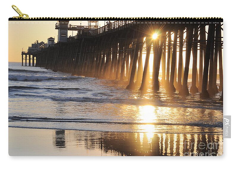 California Zip Pouch featuring the photograph O'side Pier by Bridgette Gomes