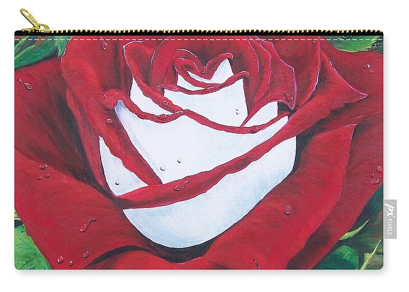 Osiria Zip Pouch featuring the painting Osiria Rose by Sharon Duguay