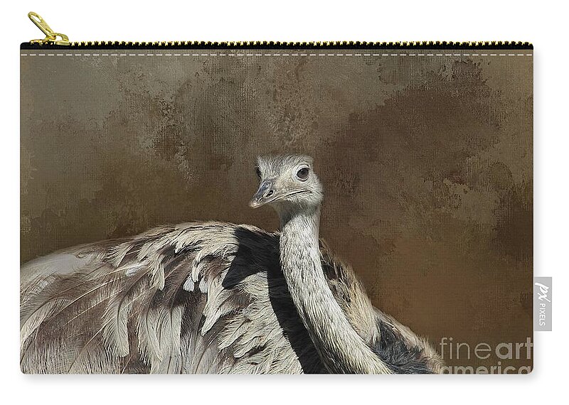 Ostrich Zip Pouch featuring the photograph Ostrich by Eva Lechner