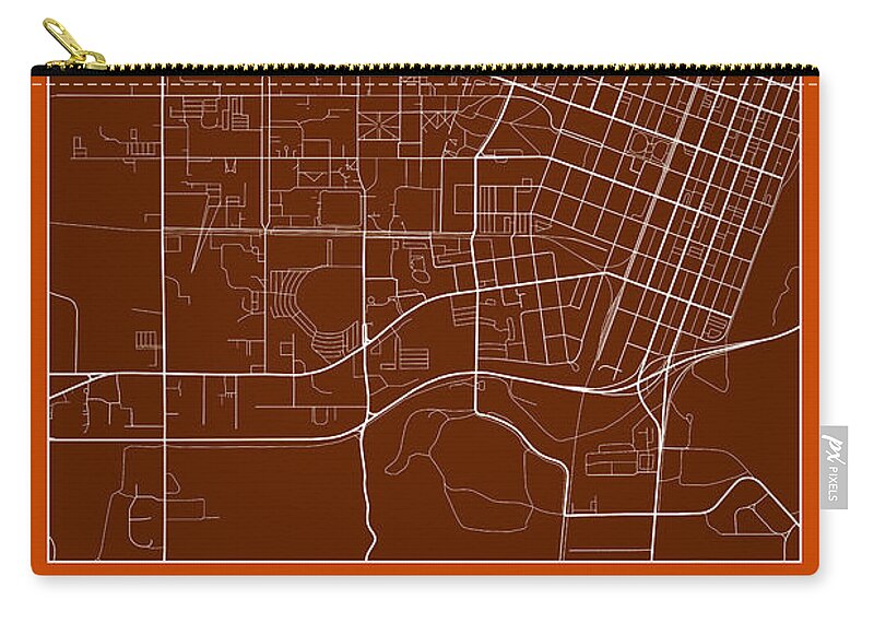 Road Map Zip Pouch featuring the digital art OSU Street Map - Oregon State University Corvallis Map by Jurq Studio