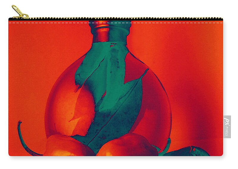 Orange Habaneros Zip Pouch featuring the photograph Otherworldly Habaneros by Shawna Rowe