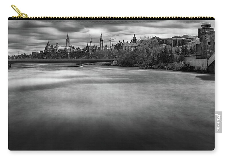 Panorama Zip Pouch featuring the photograph Ottawa Spring Flood by M G Whittingham