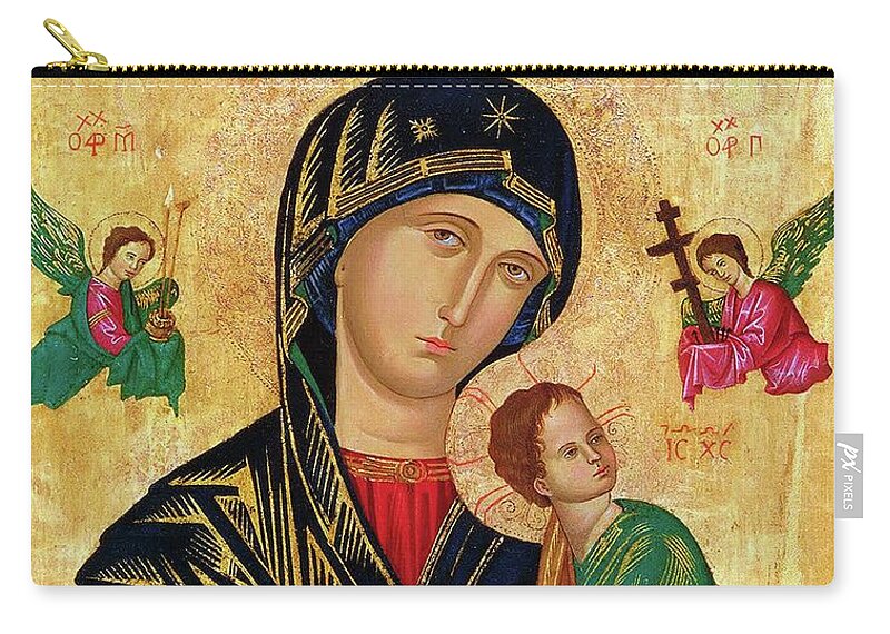 Our Carry-all Pouch featuring the painting Our Lady of Perpetual Help Icon by Magdalena Walulik