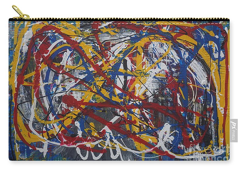 Abstract Zip Pouch featuring the painting Out of Control by Jimmy Clark