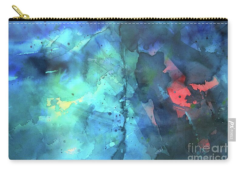 Abstract Zip Pouch featuring the painting Out of the Blue by Lucy Arnold