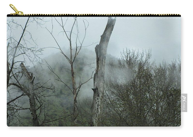 Vulture Zip Pouch featuring the photograph Out of the mist two by Marie Neder
