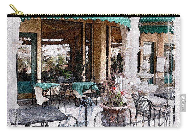 Outdoor Zip Pouch featuring the photograph Outdoor Cafe by Michele A Loftus