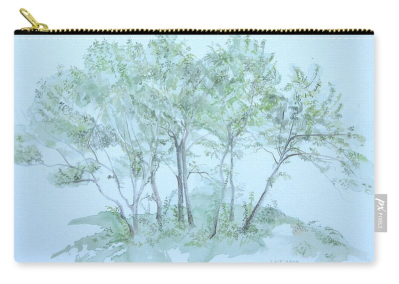 Trees Zip Pouch featuring the painting Outer Banks by Leah Tomaino