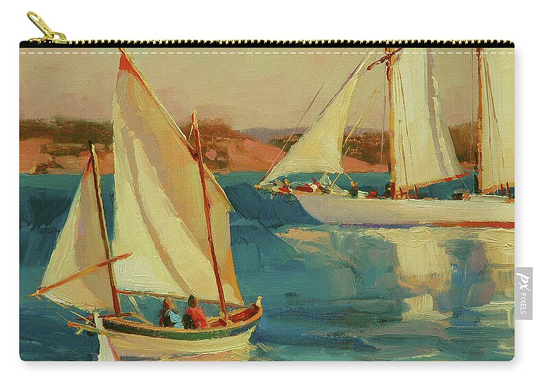 Sailboat Zip Pouch featuring the painting Outing by Steve Henderson