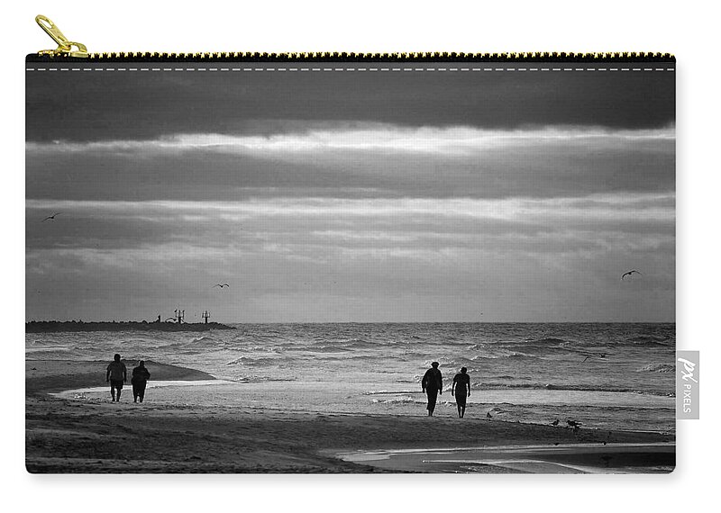 Beach Zip Pouch featuring the photograph Overcrowded by Michael Thomas