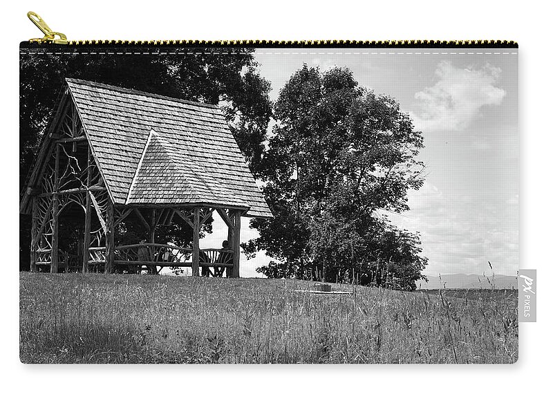 Architecture Zip Pouch featuring the photograph Overlook Pavilion in Summer #1 by Jeff Severson