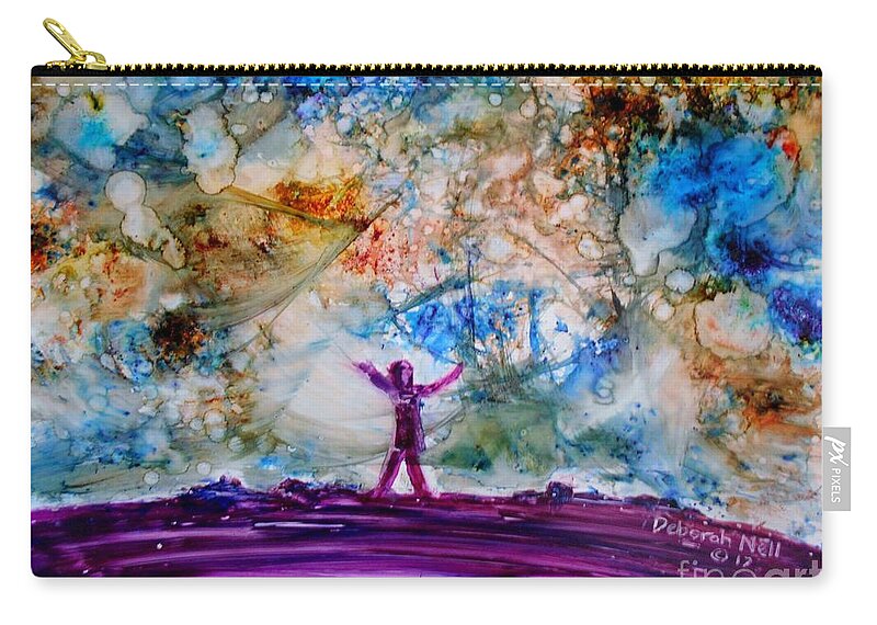 Wonder Zip Pouch featuring the painting Overwhelmed by Deborah Nell