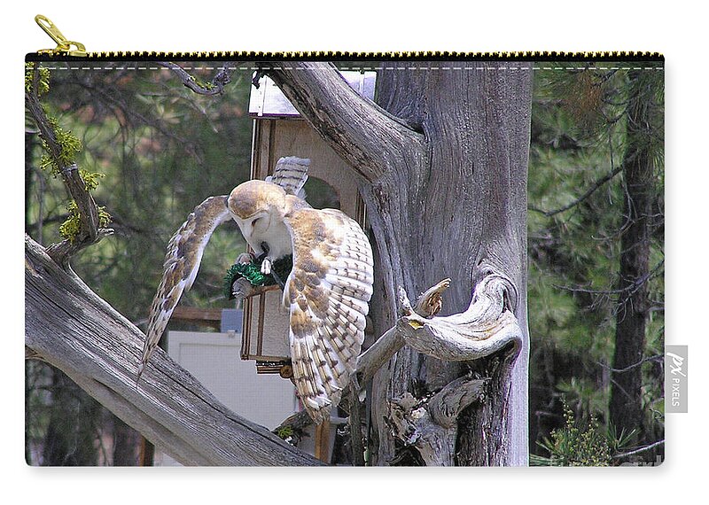  Zip Pouch featuring the photograph Owl Takeoff by Louise Magno
