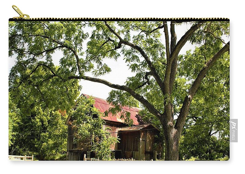 Barn Zip Pouch featuring the photograph 0037 - Oxford Red III by Sheryl L Sutter