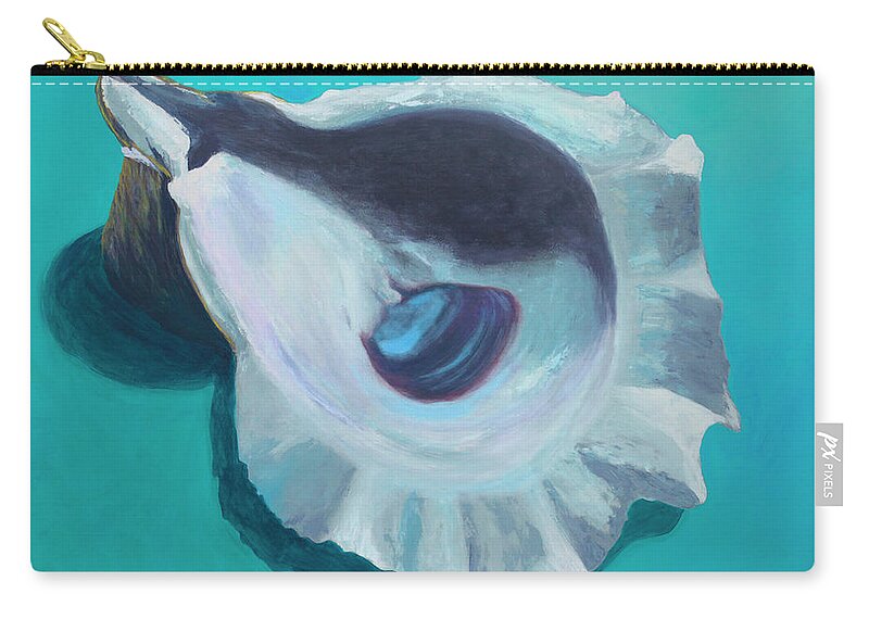 Shell Carry-all Pouch featuring the painting Oyster Blues by Donna Tucker