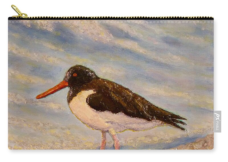 Sea Bird Zip Pouch featuring the painting Oyster Catcher by Joe Bergholm