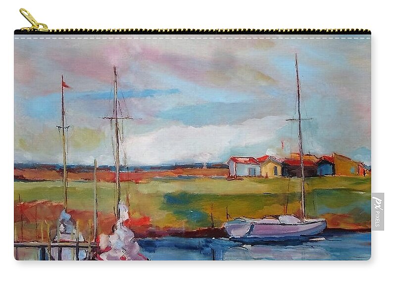  Zip Pouch featuring the painting Oyster Inn by Kim PARDON