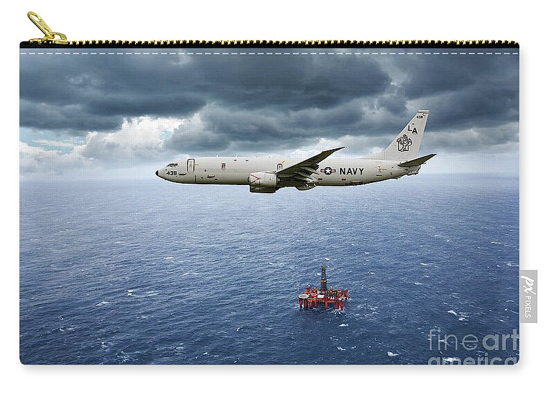 P-8 Poseidon Carry-all Pouch featuring the digital art P-8 Poseidon God Of The Seas by Airpower Art