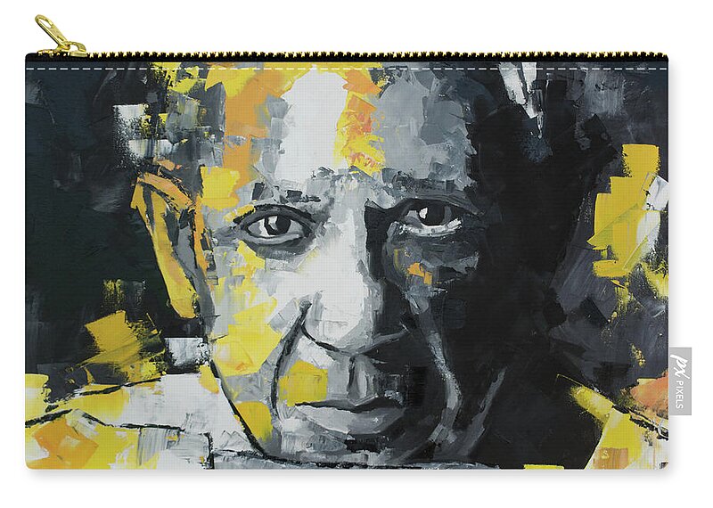 Pablo Picasso Zip Pouch featuring the painting Pablo Picasso Portrait by Richard Day