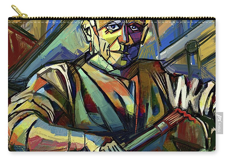 Pablo Picasso Zip Pouch featuring the mixed media Pablo Picasso by Russell Pierce