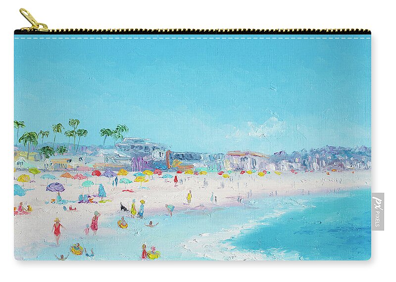 Pacific Beach Zip Pouch featuring the painting Pacific Beach in San Diego by Jan Matson