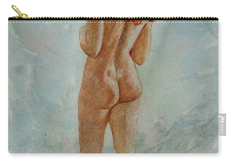 Erotic Carry-all Pouch featuring the painting Pacific Ocean by David Ladmore