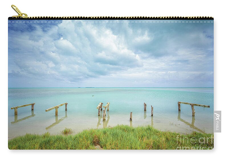 Ocean Zip Pouch featuring the photograph Paddleboard Hitching Post by Becqi Sherman