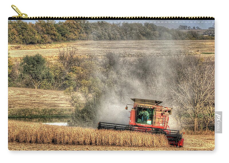 Page County Zip Pouch featuring the photograph Page County Iowa Soybean Harvest by J Laughlin
