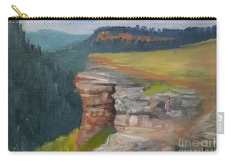 Rocks Zip Pouch featuring the painting Pagosa Springs View by Barbara Haviland