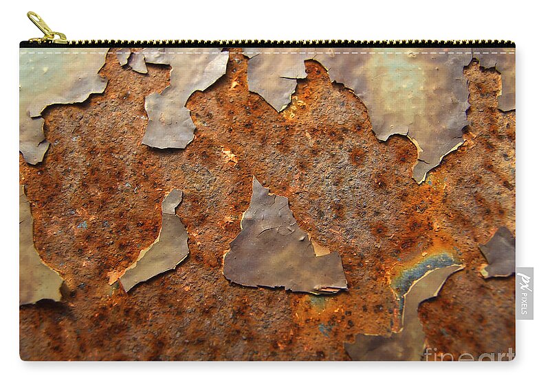 Artoffoxvox Zip Pouch featuring the photograph Paint and Rust Photograph by Kristen Fox