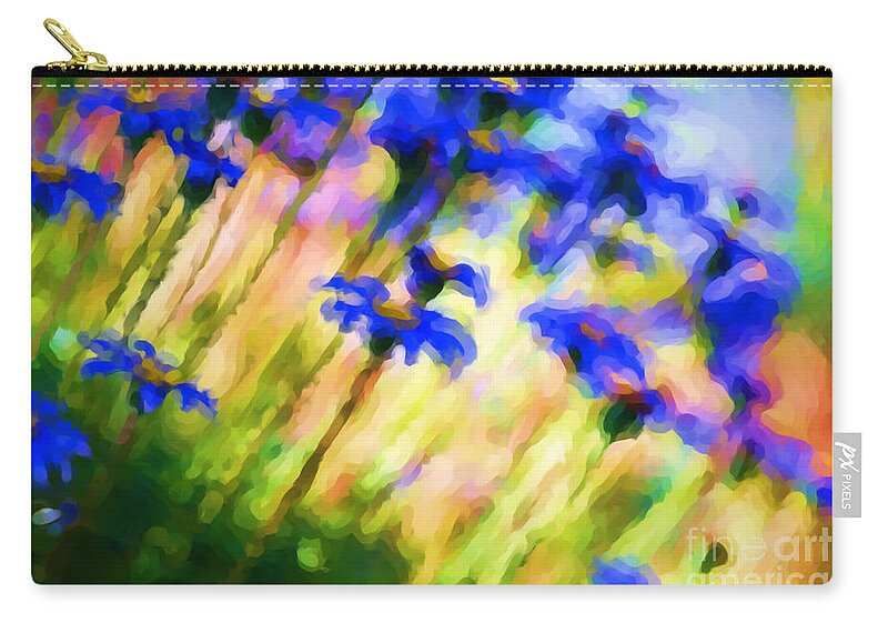 Beautiful Zip Pouch featuring the mixed media Painted A Rainbow Flowers by Joy Watson