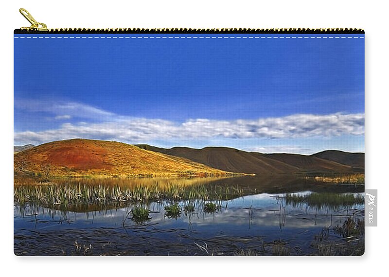 Painted Hills Zip Pouch featuring the photograph Oregon Painted Hills Reflections by John Christopher