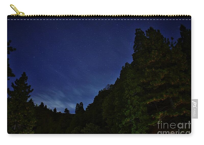 Light Painting Zip Pouch featuring the photograph Painting The Forest by Angela J Wright