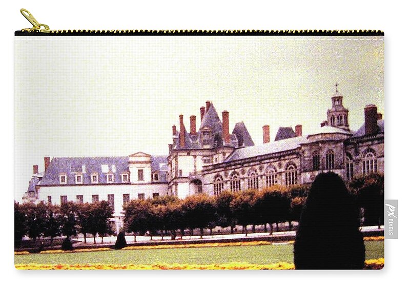 1955 Zip Pouch featuring the photograph Palace of Fontainebleau 1955 by Will Borden