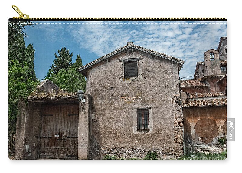 Chiesa Di San Bonaventura Al Palatino Zip Pouch featuring the photograph Palatine Doors by Joseph Yarbrough