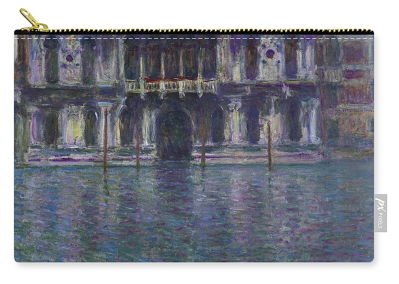 Claude Monet Zip Pouch featuring the painting Palazzo Contarini by Claude Monet