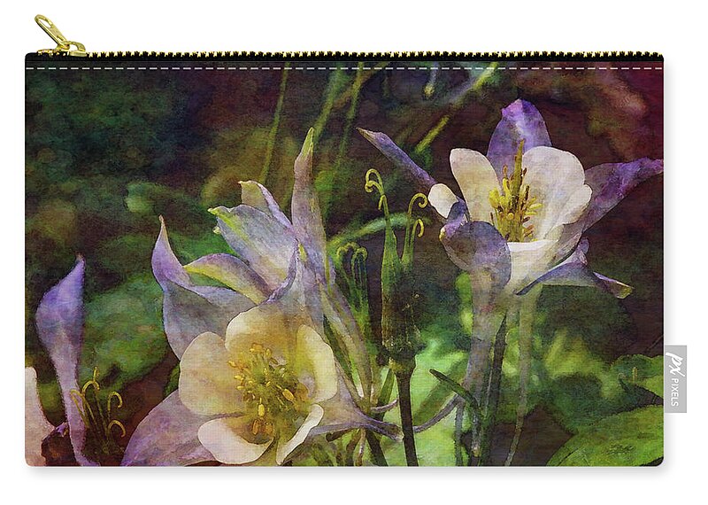Impressionist Zip Pouch featuring the photograph Pale Columbine 1171 IDP_2 by Steven Ward