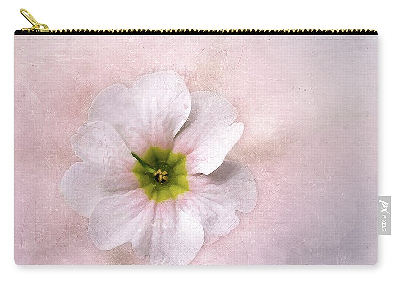 This Flower Was One Of Many At O'connor Woods Zip Pouch featuring the digital art Pale Primrose by Terry Davis