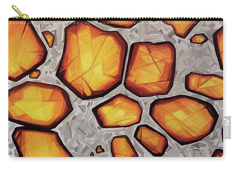 Pallasite Meteorite Zip Pouch featuring the painting Pallasite Cleromancy by Beth Waltz