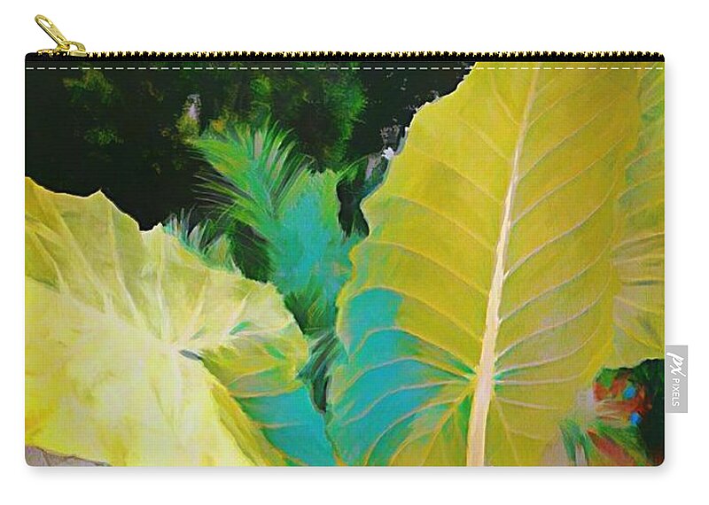 Palm Zip Pouch featuring the painting Palm Branches by Mindy Newman