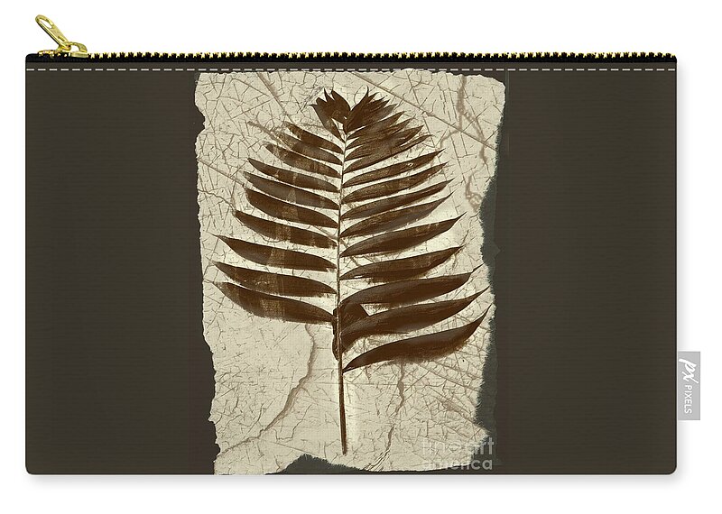 Photograph Carry-all Pouch featuring the digital art Palm Fossil Sandstone by Delynn Addams