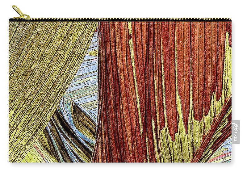 Botanical Abstract Zip Pouch featuring the photograph Palm Leaf Abstract by Ben and Raisa Gertsberg