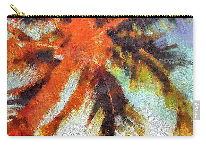 Palm Tree Zip Pouch featuring the painting Palm No. 6 by Lelia DeMello