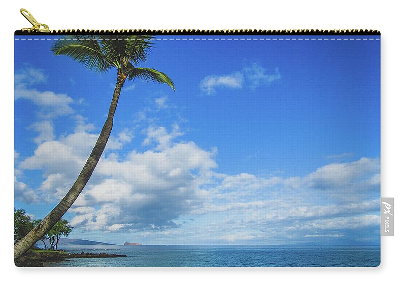 Beach Zip Pouch featuring the photograph Palm Tree in Paradise by Andy Konieczny