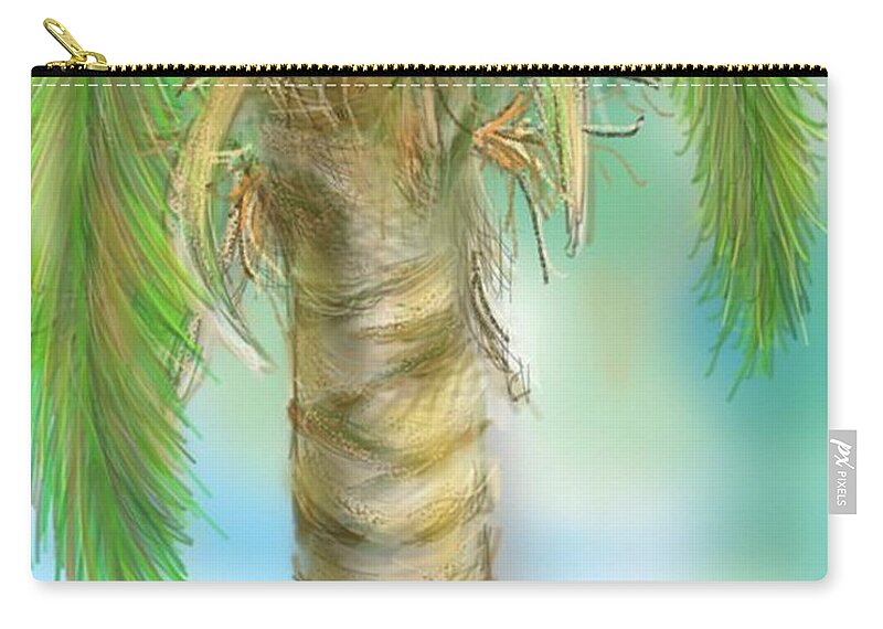 Tropical Zip Pouch featuring the digital art Palm Tree Study Two by Darren Cannell