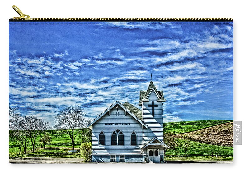 Church Zip Pouch featuring the photograph Palouse Church by Ed Broberg